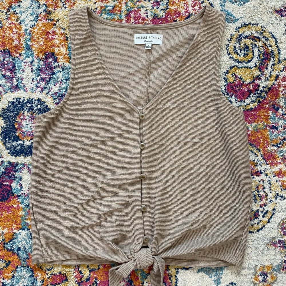 Madewell Texture & Thread Tie Tank - Sz Small